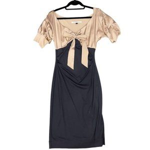Diane Von Furstenberg Women's Shift Dress Size 6 Gray Charcoal Mauve Champagne
